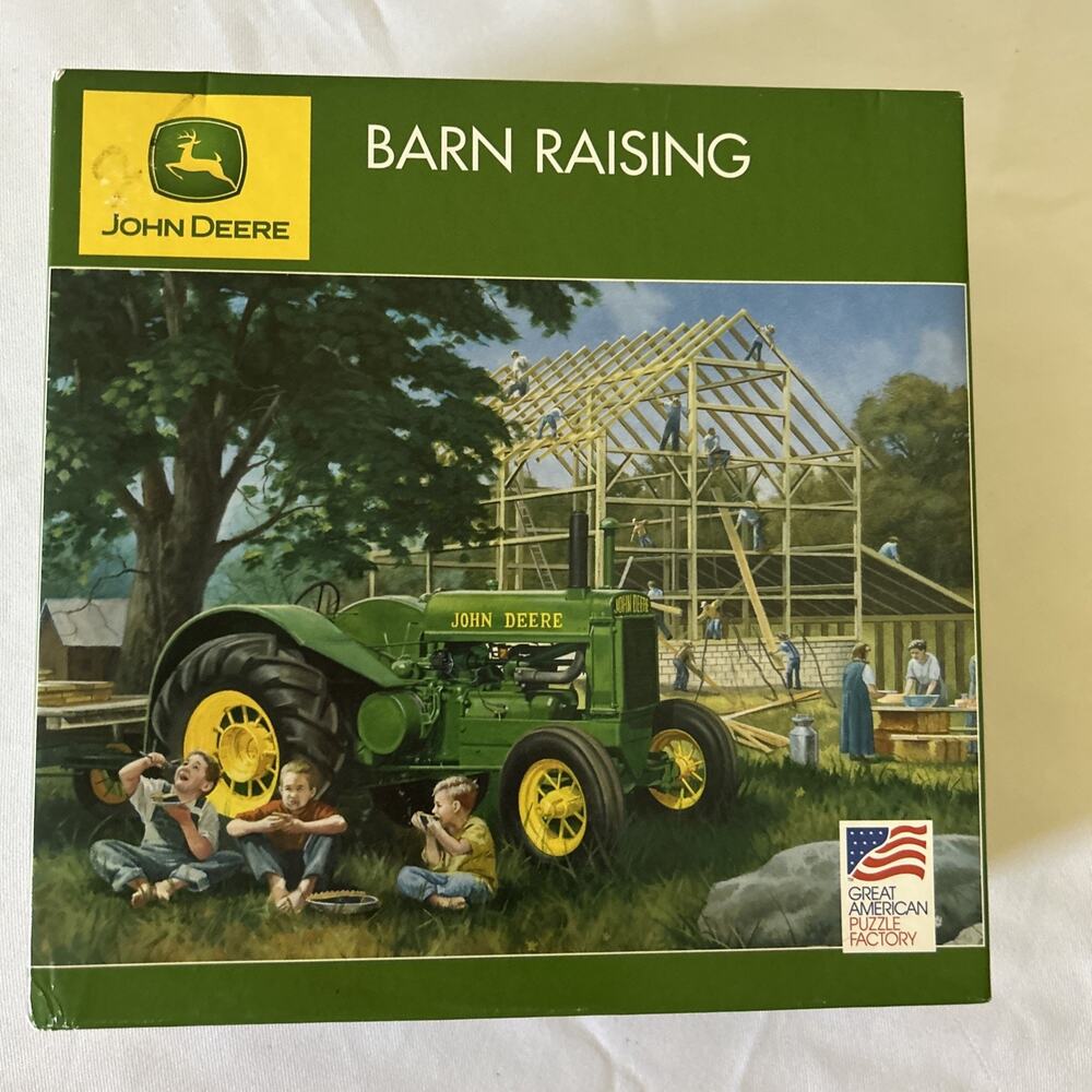 John Deere 2012 Jig Saw Puzzle "Barn Raising” 1000 Pieces Preowned